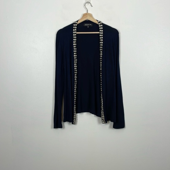 Jones New York Open Cardigan Sweater Womens M Stretch Long Sleeve Viscose Blend - Picture 1 of 8